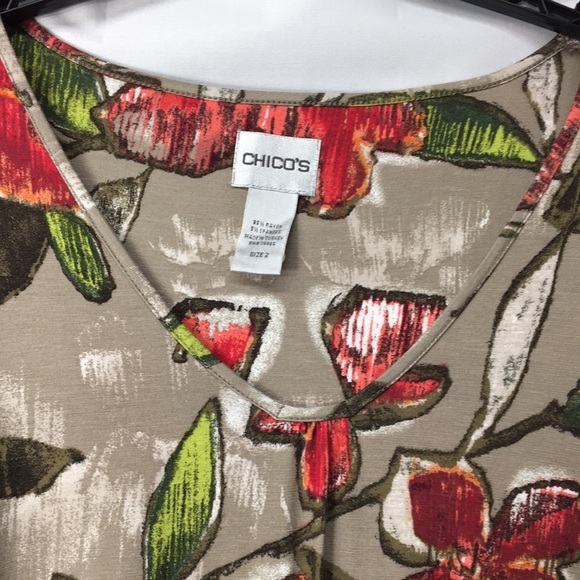 Chicos Women’s Long-Sleeve Floral Top Size 2 Like-NEW Condition - Picture 4 of 5
